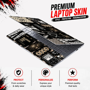 Glam Rock Typography Moodboard Laptop Skin - View 3