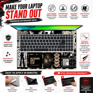 Glam Rock Typography Moodboard Laptop Skin - View 5