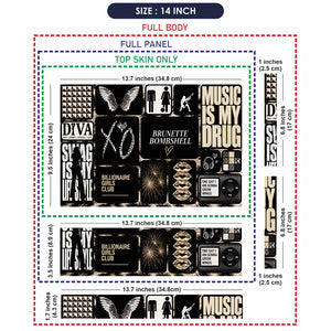 Glam Rock Typography Moodboard Laptop Skin - View 7