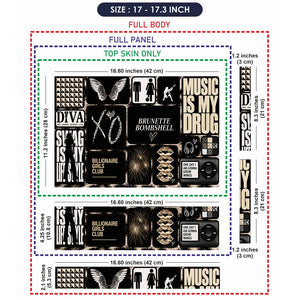 Glam Rock Typography Moodboard Laptop Skin - View 9