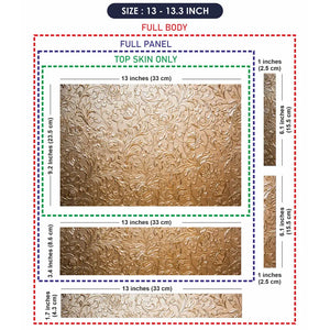 Gold Baroque Floral - Metallic and Textured Finish Laptop Skin - View 6
