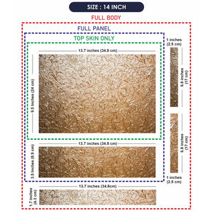 Gold Baroque Floral - Metallic and Textured Finish Laptop Skin - View 7