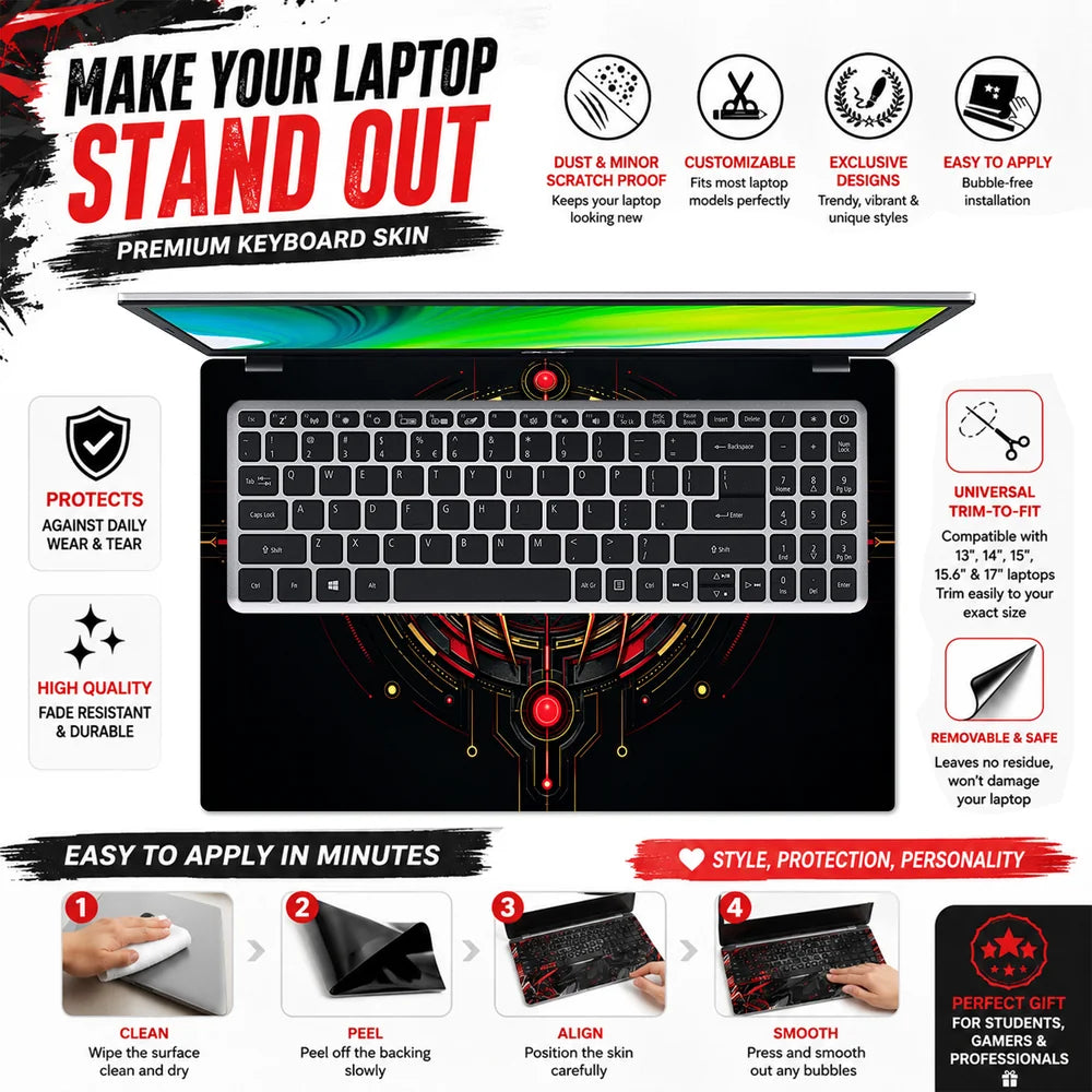 Golden Spider Tech Emblem Laptop Skin - View 5