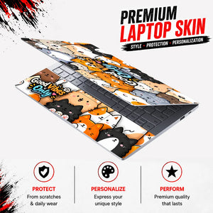 Good Vibes Only Kawaii Cats Laptop Skin - View 3