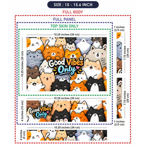 Good Vibes Only Kawaii Cats Laptop Skin - View 8