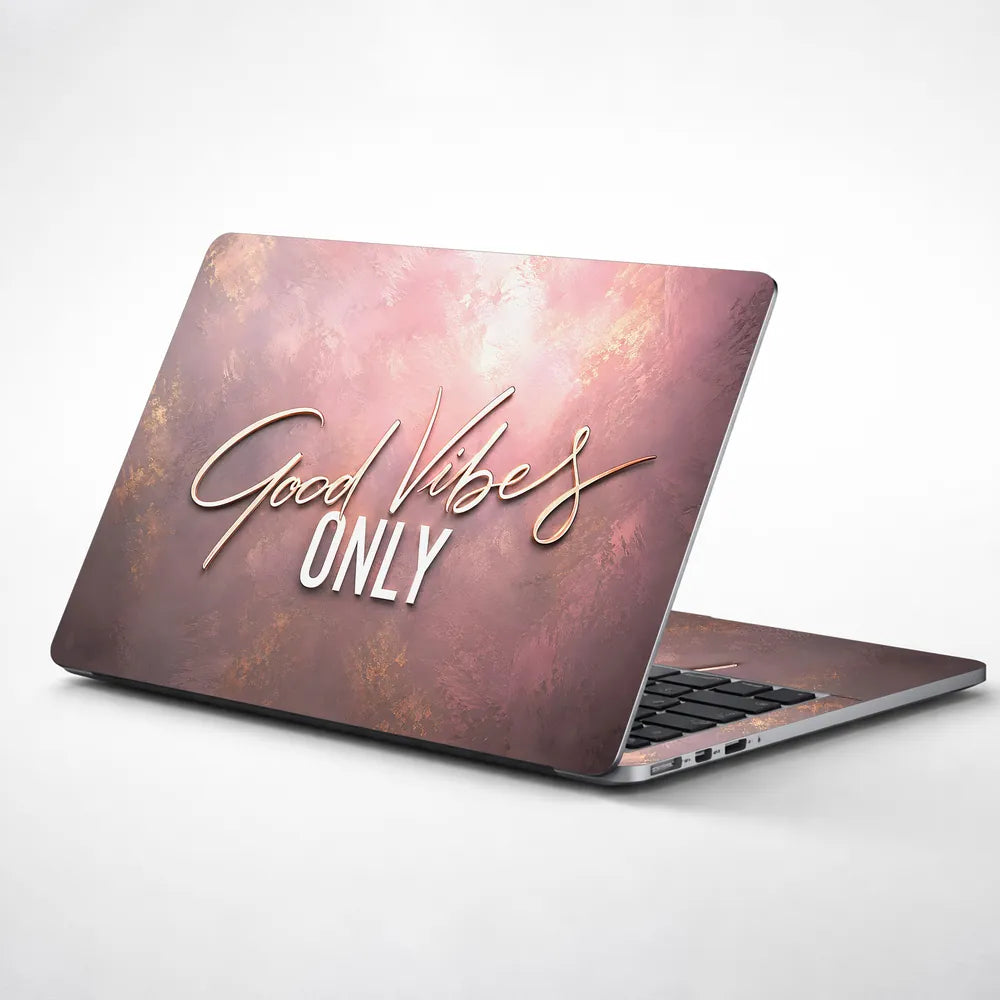 Good Vibes Only Rose Laptop Skin - View 1