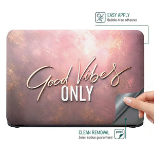 Good Vibes Only Rose Laptop Skin - View 4
