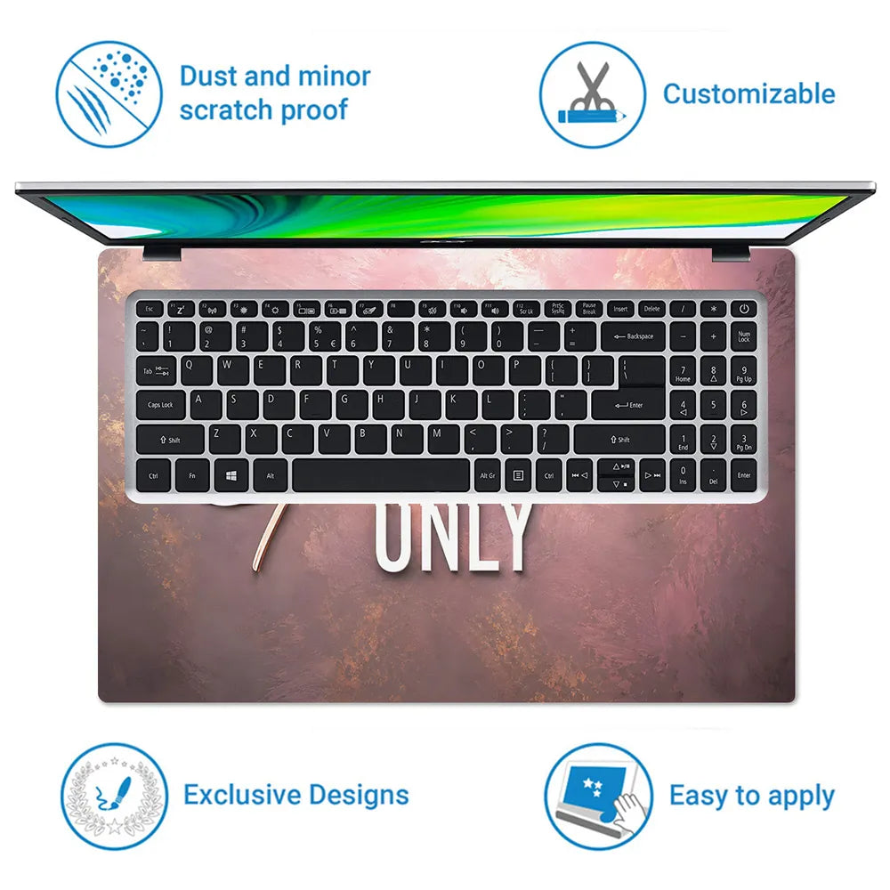 Good Vibes Only Rose Laptop Skin - View 5