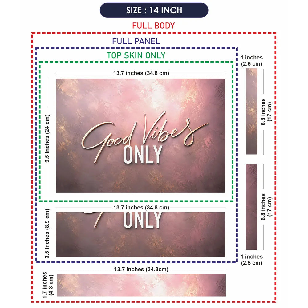 Good Vibes Only Rose Laptop Skin - View 7