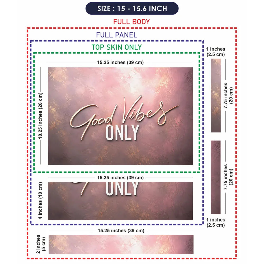 Good Vibes Only Rose Laptop Skin - View 8