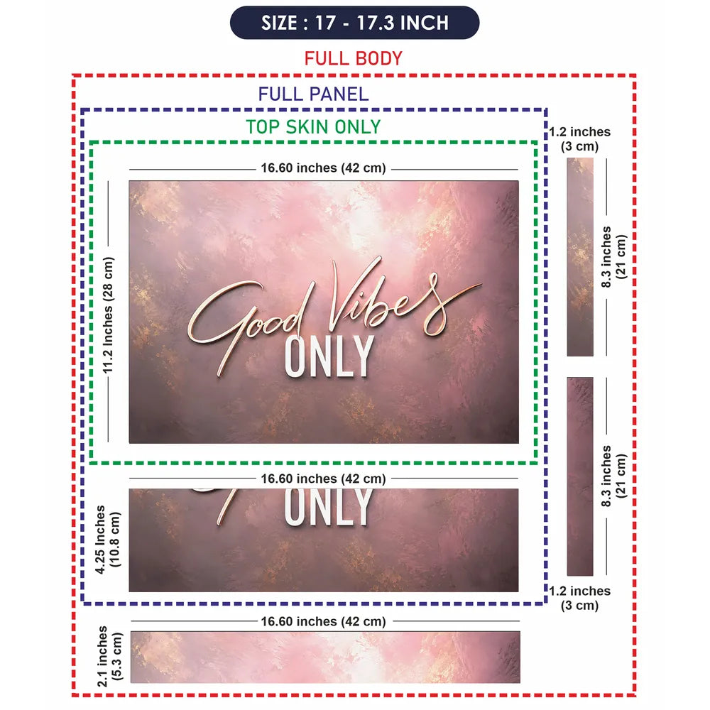 Good Vibes Only Rose Laptop Skin - View 9