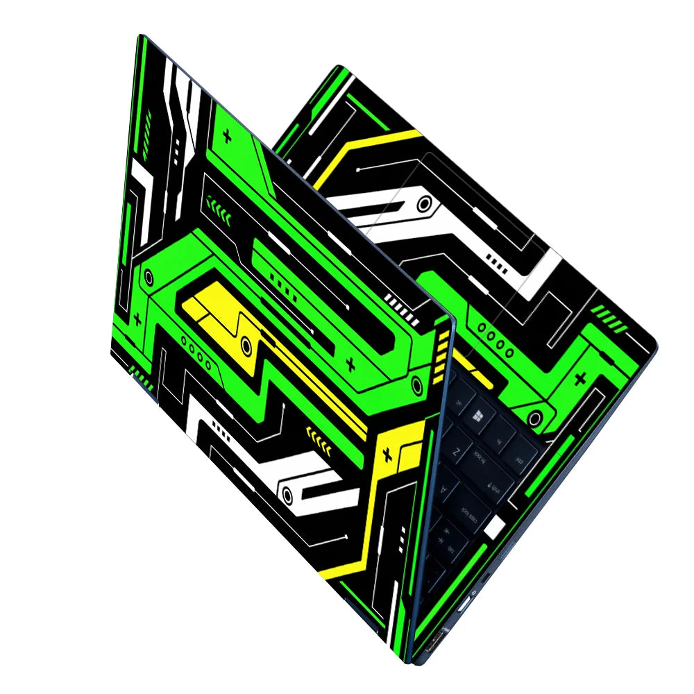 Green Circuit Board Flat Laptop Skin - View 2