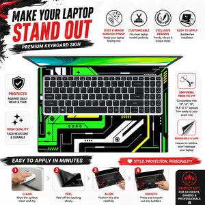 Green Circuit Board Flat Laptop Skin - View 5