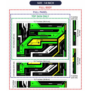 Green Circuit Board Flat Laptop Skin - View 7