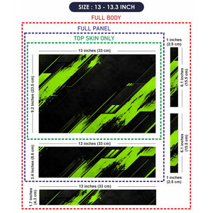 Green Grunge Diagonal Stripes Laptop Skin - View 6