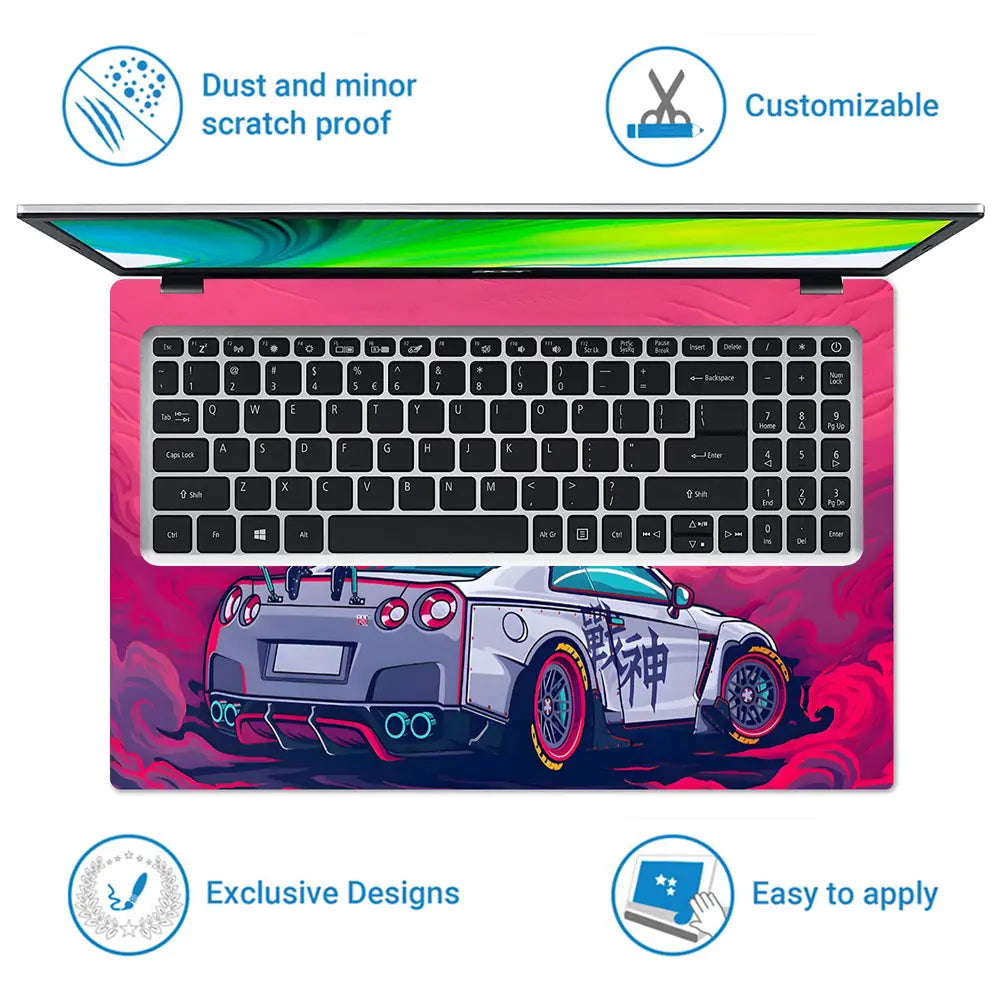 GTR Rearview Power Laptop Skin - View 5
