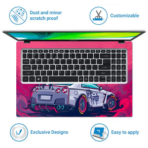 GTR Rearview Power Laptop Skin - View 5