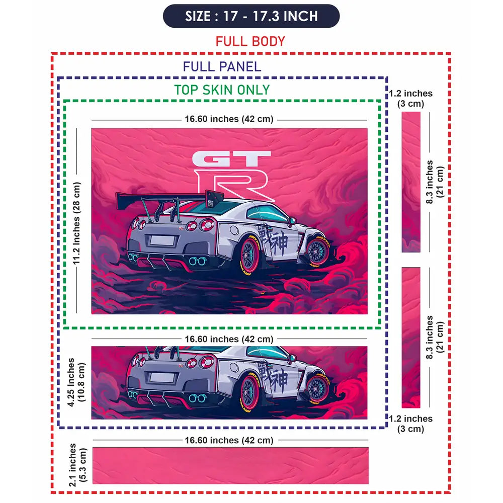 GTR Rearview Power Laptop Skin - View 9