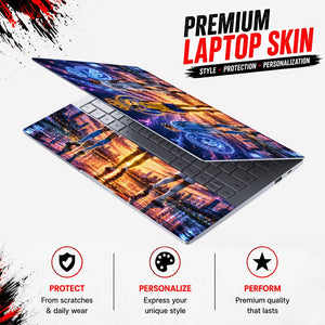 Haaland Ronaldo Mbappe Cosmic Laptop Skin - View 3
