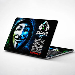 Hacker Mask Freedom Quote Laptop Skin - View 1