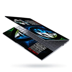 Hacker Mask Freedom Quote Laptop Skin - View 3