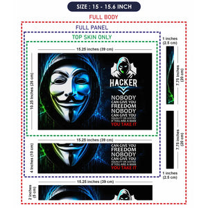 Hacker Mask Freedom Quote Laptop Skin - View 8