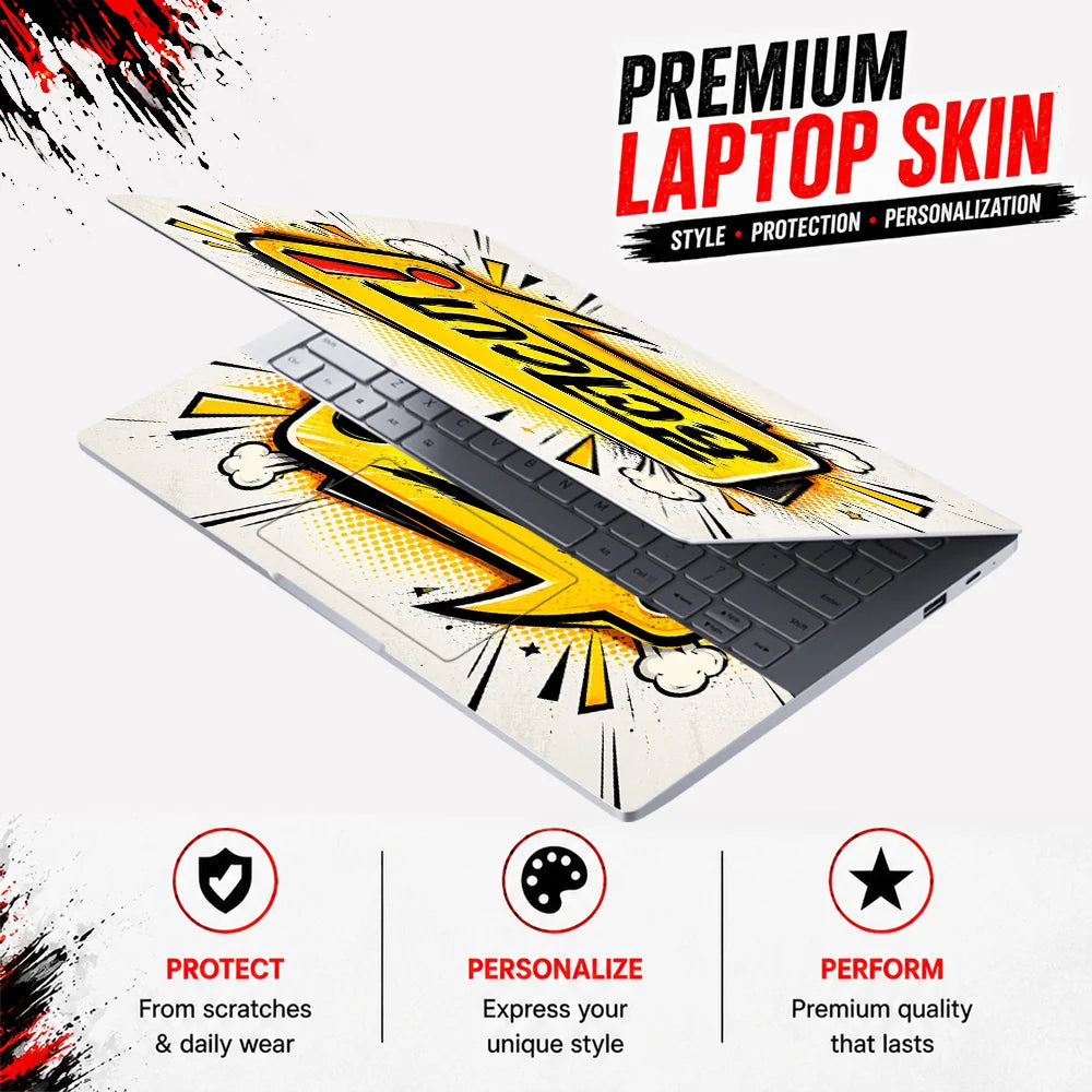 Halcut Comic Speech Bubble Laptop Skin - View 3
