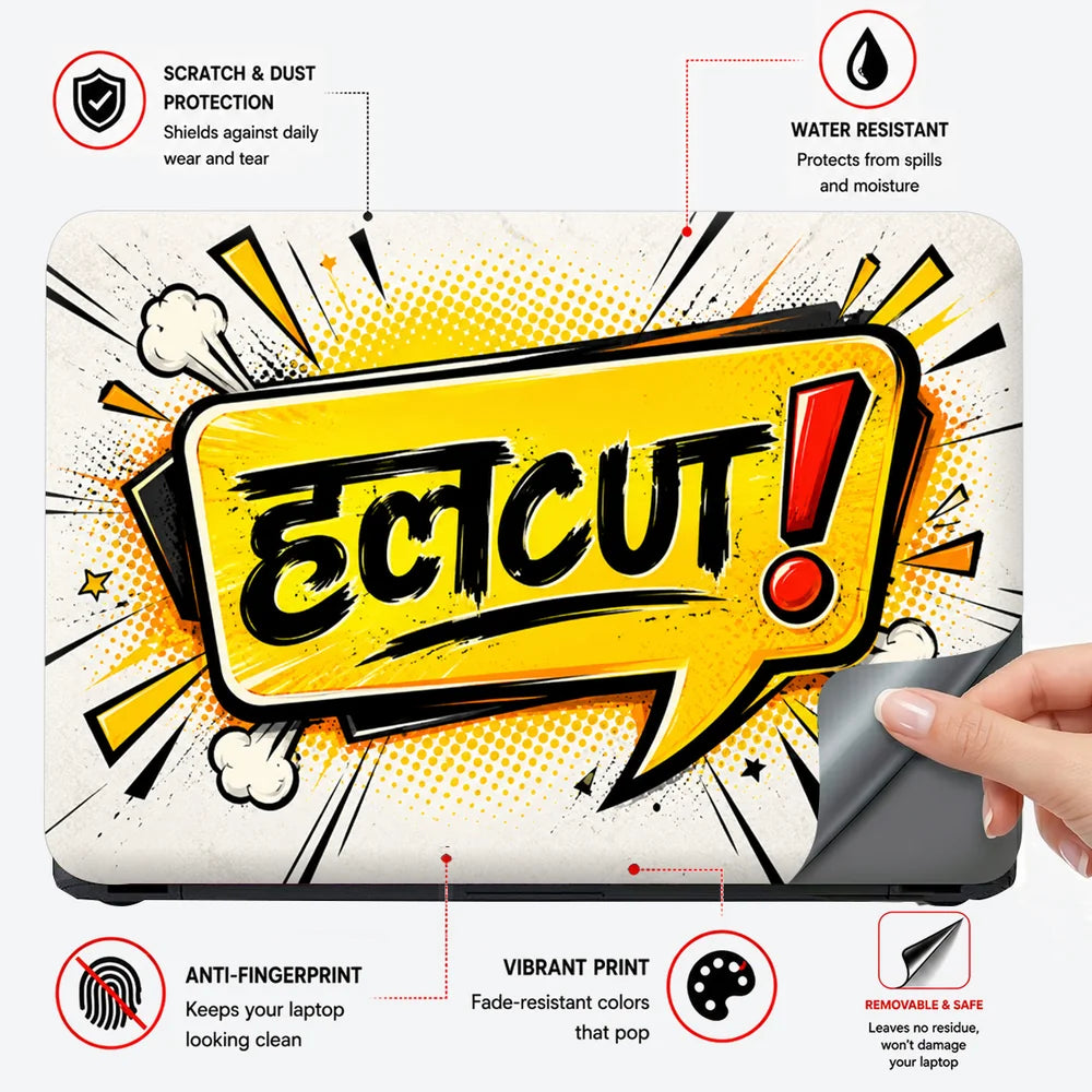 Halcut Comic Speech Bubble Laptop Skin - View 4