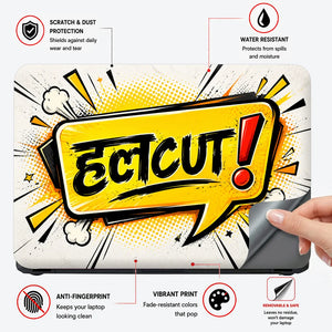 Halcut Comic Speech Bubble Laptop Skin - View 4