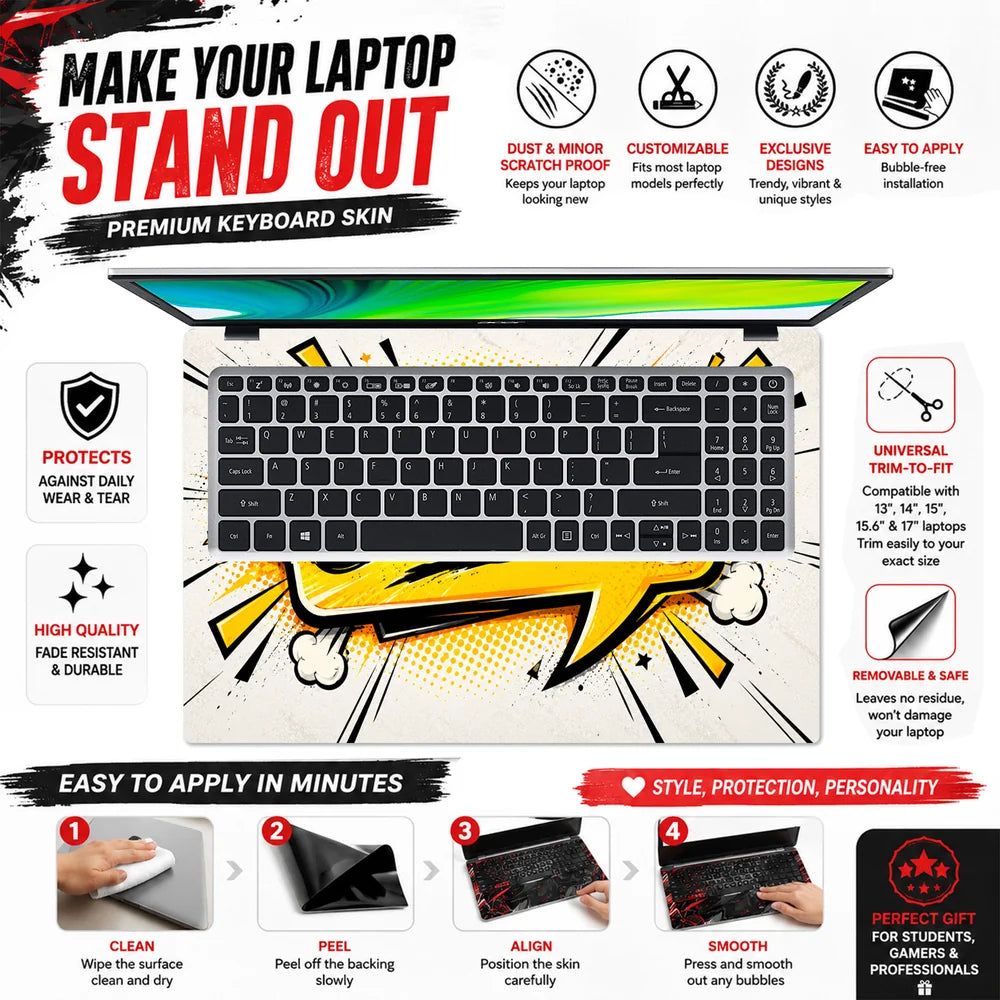 Halcut Comic Speech Bubble Laptop Skin - View 5