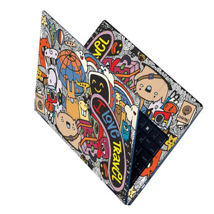 Hand Drawn Set of Travel Laptop Skin - View 2