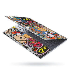 Hand Drawn Set of Travel Laptop Skin - View 3