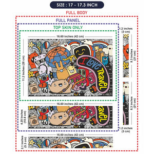 Hand Drawn Set of Travel Laptop Skin - View 9