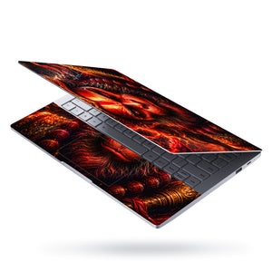 Hanuman Angry Crown Gold Red Laptop Skin - View 3