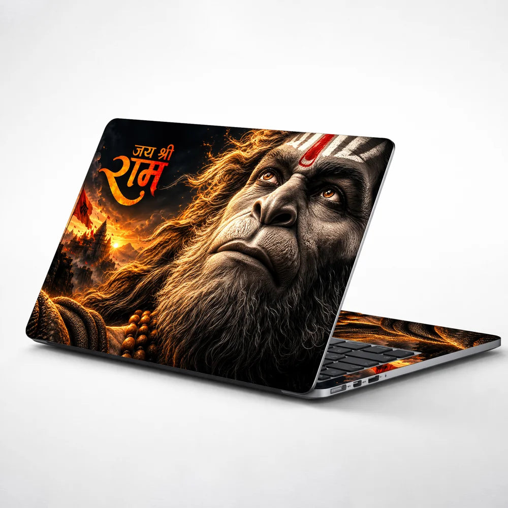 Hanuman Beneath the Golden Sunset Laptop Skin - View 1