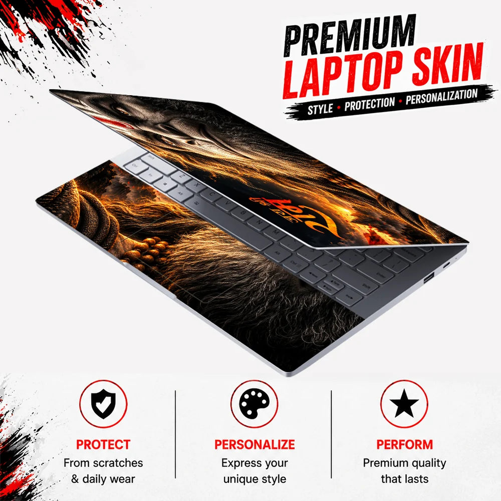 Hanuman Beneath the Golden Sunset Laptop Skin - View 3