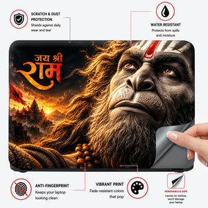 Hanuman Beneath the Golden Sunset Laptop Skin - View 4