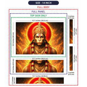Hanuman Crowned Portrait Red Halo Fire Laptop Skin - View 7
