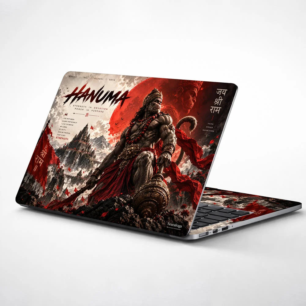 Hanuman Devotion Ascendant Laptop Skin - View 1