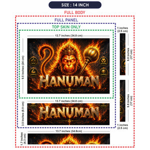 Hanuman Fiery Crowned Face with Gada Laptop Skin - View 7