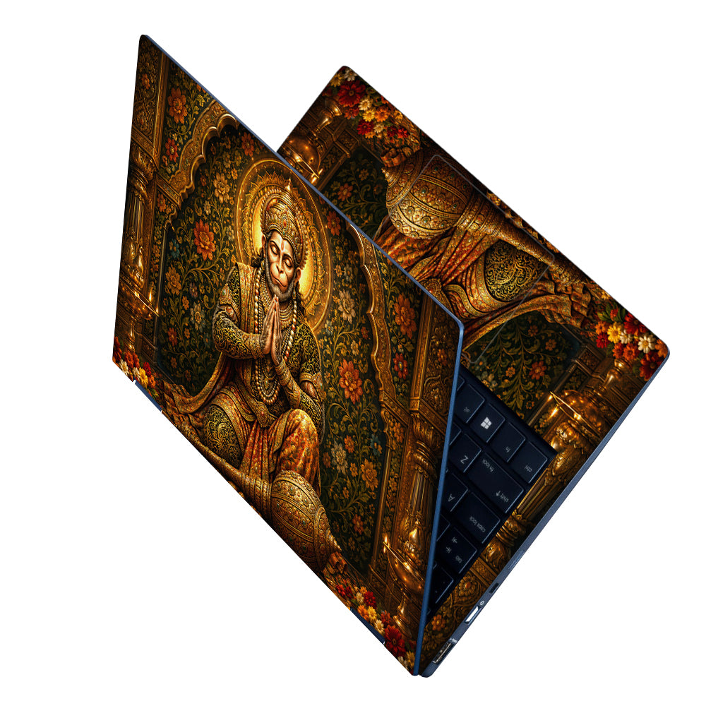 Hanuman Folded Hands in Golden Temple Laptop Skin - View 2