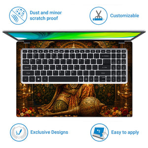 Hanuman Folded Hands in Golden Temple Laptop Skin - View 5
