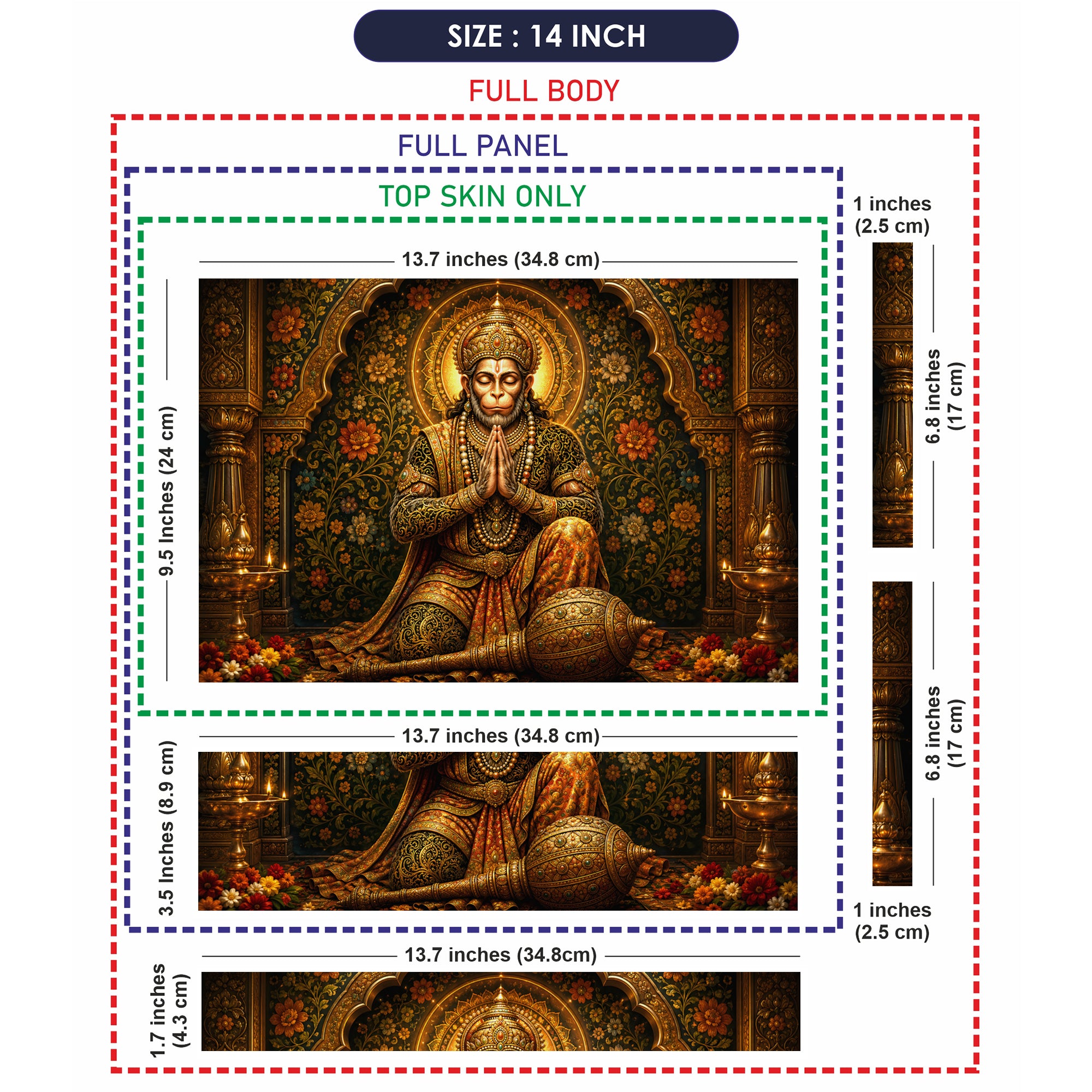 Hanuman Folded Hands in Golden Temple Laptop Skin - View 7