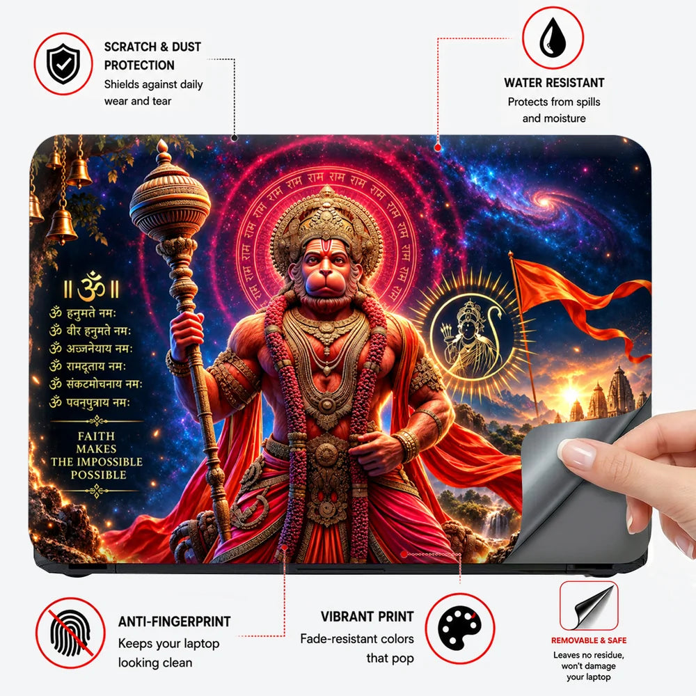 Hanuman Gada Cosmic Halo Laptop Skin - View 4