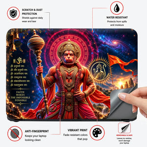 Hanuman Gada Cosmic Halo Laptop Skin - View 4