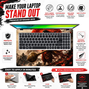Hanuman Gada Red Sun Pagoda Laptop Skin - View 5