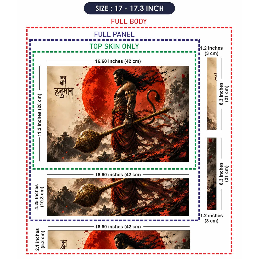 Hanuman Gada Red Sun Pagoda Laptop Skin - View 9