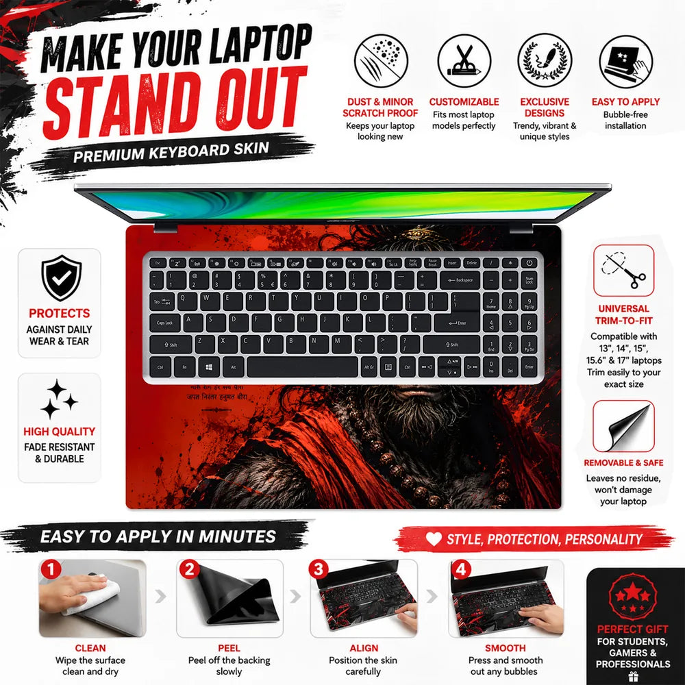 Hanuman Jai Shree Ram Ape Laptop Skin - View 5