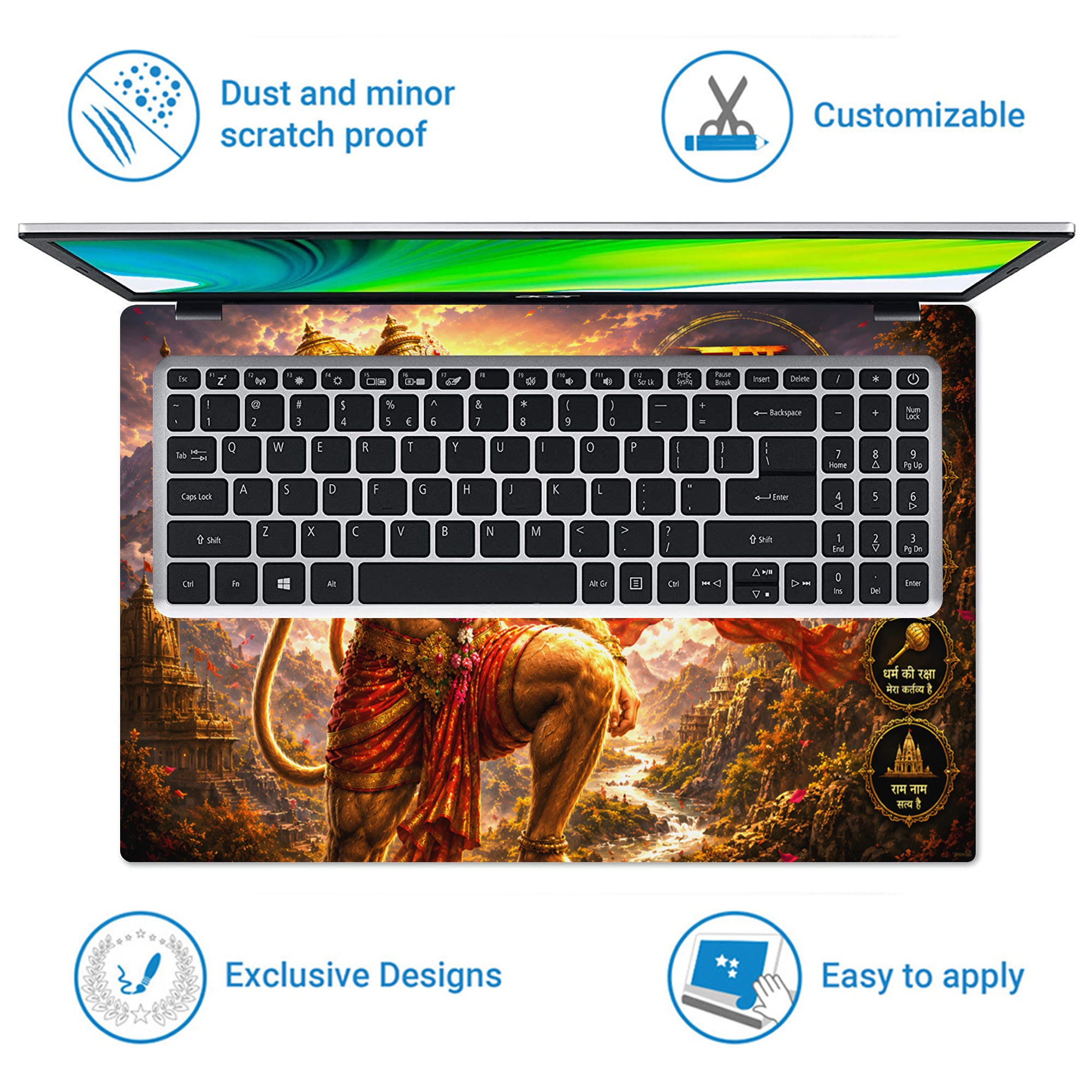 Hanuman Jai Shree Ram Mountain Warrior Laptop Skin - View 5