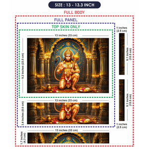 Hanuman Kneeling with Gada in Blue Arch Laptop Skin - View 6